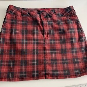 Dickies plaid red mini skirt size 11/30